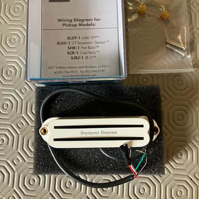 Seymour Duncan SHR-1b Hot Rails Strat Bridge Pickup 2010s - White image 9