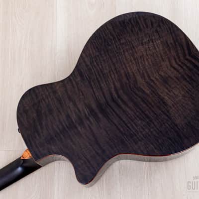 2023 Taylor Custom Grand Auditorium Acoustic Electric Guitar Trans Black w/ Lutz Spruce + Flame Maple image 17