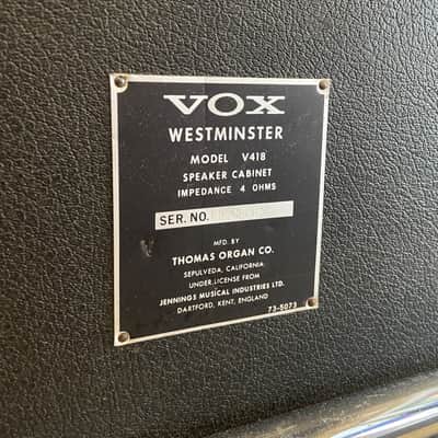 1966 Vox Westminster V118 Head & V418 18" Speaker Cabinet - 120 Watts image 7