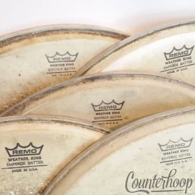 *Remo 5x 15" Emperor Coated Batter Snare/Tom Drum Heads Weather King Vintage USA image 2