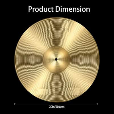 20" Ride Cymbal for Drum Set – Traditional Ride Cymbals with Clear Bell and Ping. Durable Drum Kit Cymbals for Beginners and Practice image 2