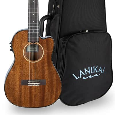 Lanikai All Solid Mahogany Acoustic/Electric Baritone Cutaway Uke Ukulele | +Free Foam Case | Authorized Dealer image 1