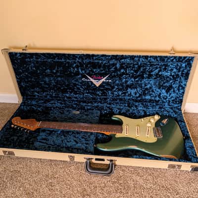 Fender Custom Shop '63 Reissue Stratocaster Relic Aged Sherwood Green Metallic image 1