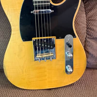 Custom Black Guard Telecaster flamed Maple Top & Ash Body. Black Maple neck image 1