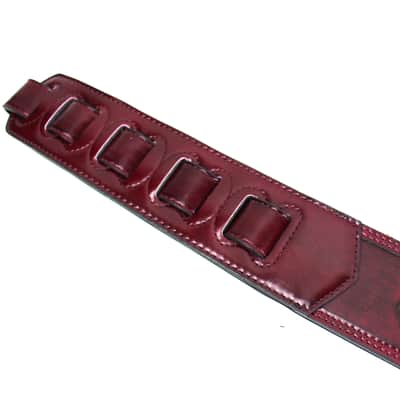 LID-06 Double Stitched Sangria Purple Leather with Traditional Western Tooling image 7