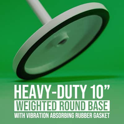 Shure by Gator Round Base Mic Stand with Standard Height-Adjustable Twist Clutch and 10" Base, White (SH-RBMICSTAND10-W) image 2