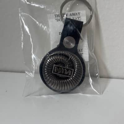 Nine Inch Nails Trent Reznor AirTag Holder Keychain Peel it Back Tour Downward Spiral 2025 - Silver Vegan image 2