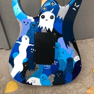 "Ghosts!" Custom Hand-Painted MIJ Ibanez RG450LTD-1 image 3
