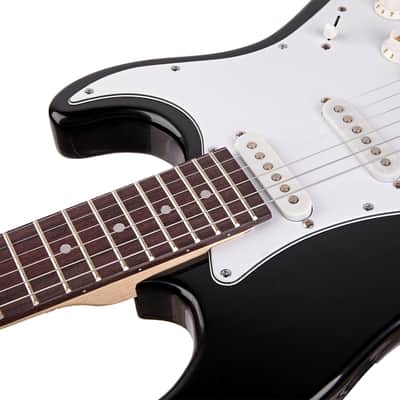 Ukscs ST Rosewood Fingerboard Electric Guitar (Black and White)+Bag+Strap image 5
