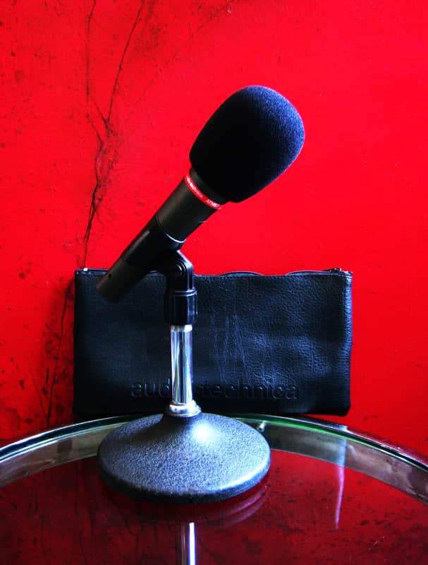 Vintage 1990's Audio-Technica ATM63HE dynamic hyper cardioid microphone w accessories Low Z # 1 image 1