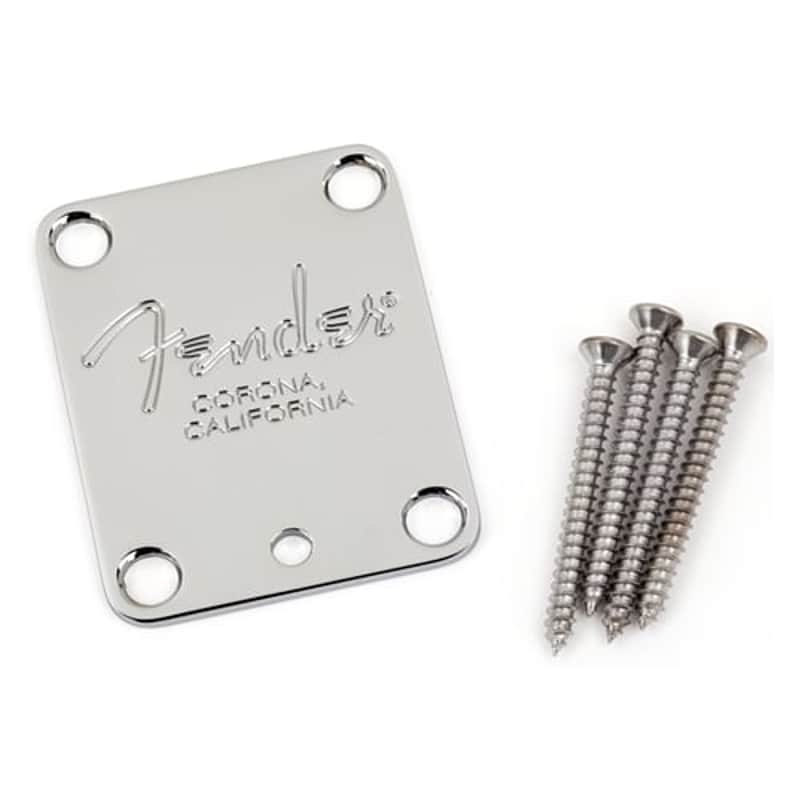 Neck Plate - Fender®, for American Standard Guitar, Chrome image 1