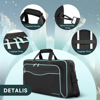 DJ Bag for DDJ-FLX4/DDJ 200/DDJ 400/DDJ REV1, Padded DJ Controller Crossbody Bag with 4 Pockets for 17.3 Inch Laptop, Cables, DJ Mixer Case with Adjustable Shoulder Strap for DJ Equipment image 8
