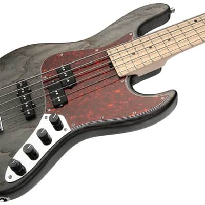 Sadowsky MetroLine 21-Fret Vintage P/J Bass-Swamp Ash Body-5 String-Nirvana Black Transparent Satin image 1