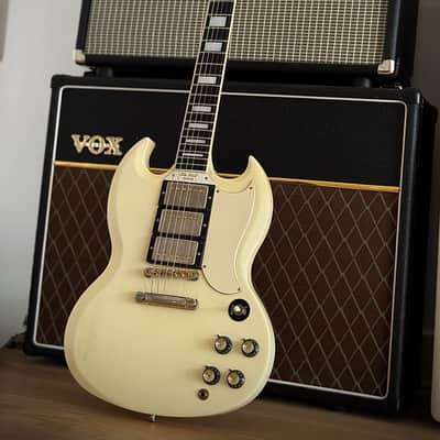 Gibson SG Custom in Olympic White Natural Aged = Real Vintage Flair, 3 Pickups! 1992 - Olympic White image 2