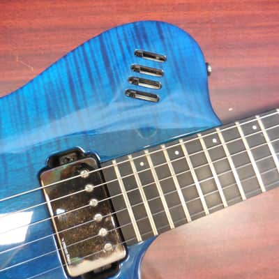 Godin LGX-SA with AAA Flame Maple Top 2010s - Trans Blue Flame image 3