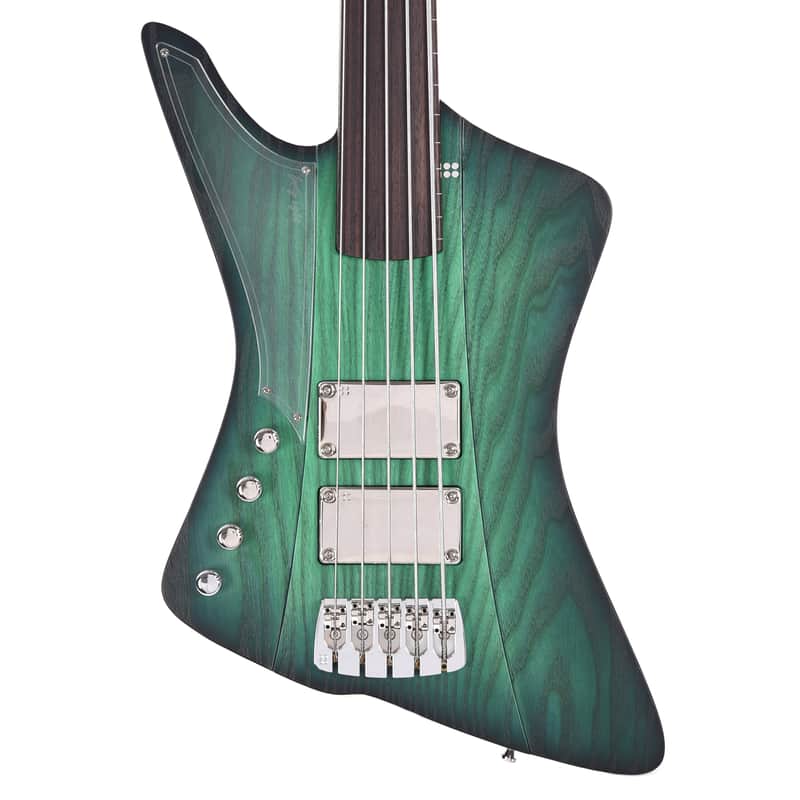 Sandberg Forty Eight Matte Greenburst Fretless 5-String Lefty (Serial #40418) image 1