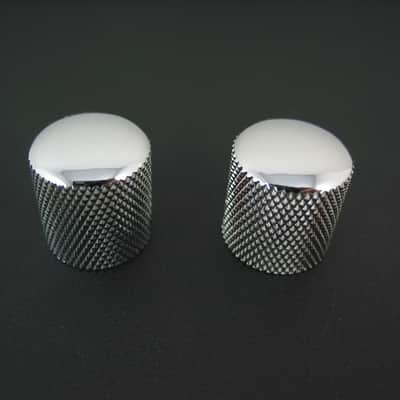Premium Metal Control Knobs for Telecaster Knurled Inserts for Split Shaft Pots - Chrome image 2