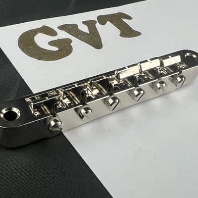 Faber Abr-1 Bridge For Gibson® ABR-1, Gloss Nickel, Brass saddles nickel plated image 1