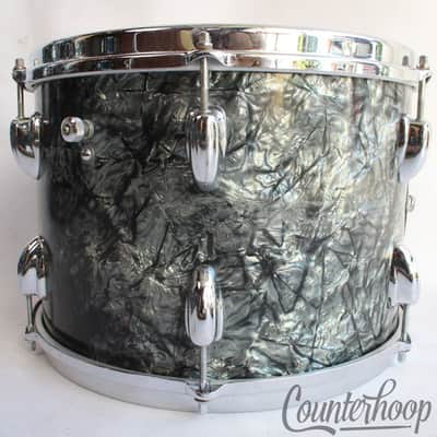 Slingerland 13x9" 60s Black Diamond Pearl Tom Drum Chrome Brass COB Rims BDP USA image 2