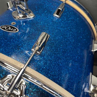 Vintage Apollo 1960s-1970s Drum Kit 5pc Set Import Blue Sparkle Toms Snare Kick image 5