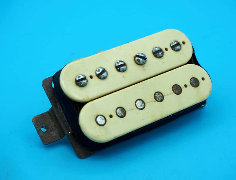 1970s Dimarzio PAF Vintage Humbucker Electric Guitar Pickup Double Cream Bobbin, Square Legs image 1