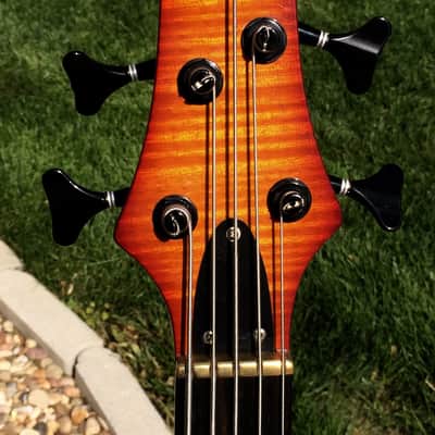 Warmoth Gecko Custom 5 String Bass 2000's Red Sunburst / Seymour Duncan P/Us image 6
