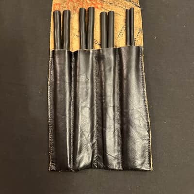Triangle Beater Set, Homemade, 8 Piece (4 Pairs), 8" Length, w/Handmade Leather Case-EXCELLENT image 15