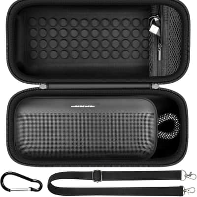 Carrying Case Compatible with Bose SoundLink Plus Portable Bluetooth Speaker, Hard Travel Case with Mesh Pocket for Charging Cables & Accessories, Speaker Bag with Shoulder Strap & Carabiner(Box Only) image 1