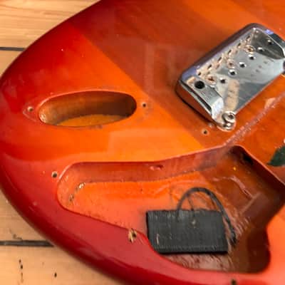 Unbranded Transparent Red Burst S Type Guitar Body inc Bridge image 9