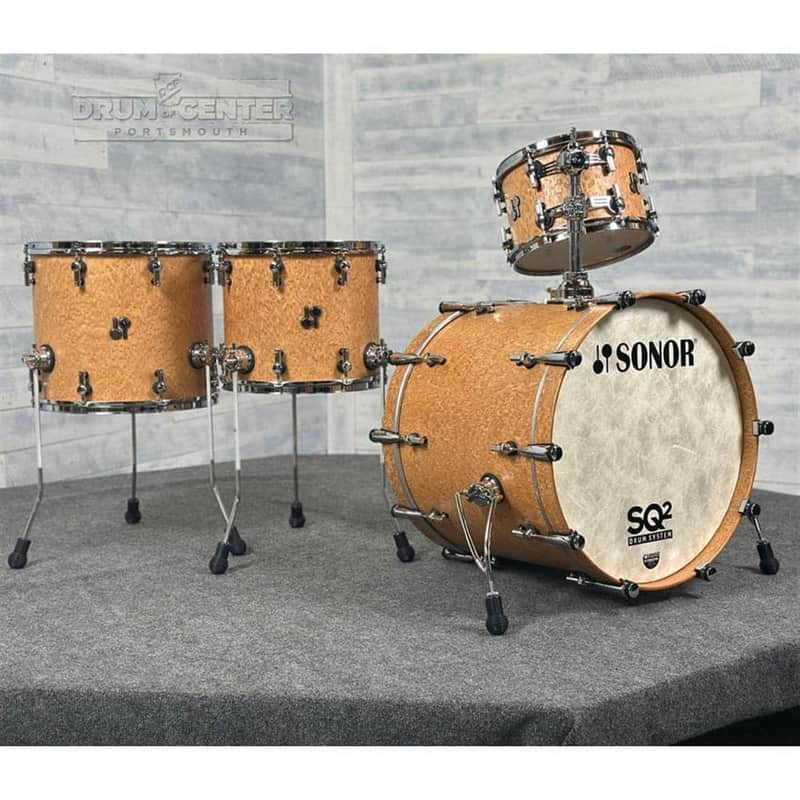 Sonor SQ2 Maple/Birch 4pc Drum Set Birdseye Amber Semi Gloss image 1