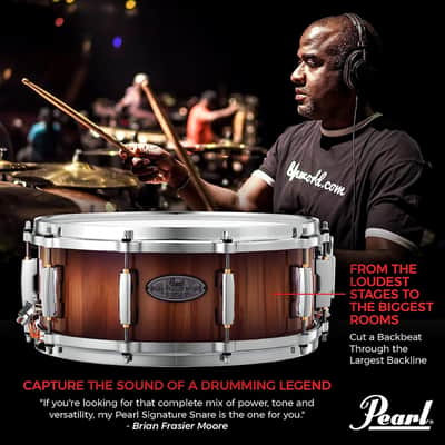 Pearl 14x5.5" Brian Frasier Moore Signature Snare Drum - Natural Burst (BFM1455S/C) image 4