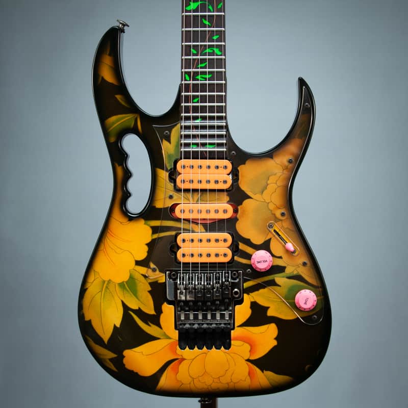 Ibanez JEM77-FP Steve Vai Signature Black Floral Pattern | Reverb