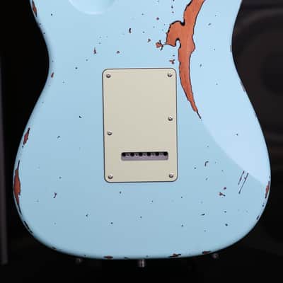 Dhatarattha HSS Strat-Style – Surf Blue Nitro Relic image 10