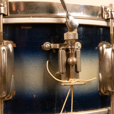 1950s Slingerland 5x14 Blue and Silver Duco Student Radio King Snare Drum image 10