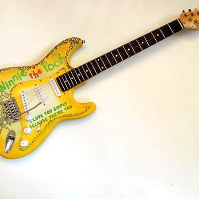 DDCC USA Customs Winnie the Pooh Strat 2022 One of a Kind Hand engraved Custom Guitar image 4
