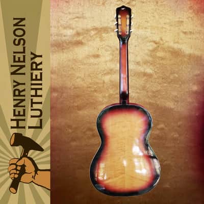 1960s Terada-T Haruo C-312 Folk Guitar Sunburst Solid Spruce/Maple Nylon String, Luthier Restored image 7