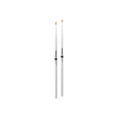 Promark Rebound 5A Painted Hickory Drumsticks, White Drum Sticks- RBH565AW-WHITE image 4