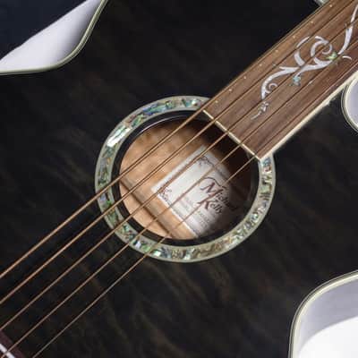 MICHAEL KELLY Dragonfly 5-string FRETLESS acoustic electric BASS guitar Trans Black w/Case - Used image 5