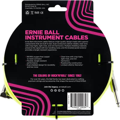 ERNIE BALL 6080 Instrumentenkabel Wkl-Kl 3m gelb image 2