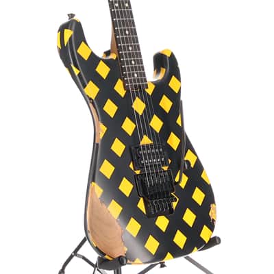 Charvel Super-Stock SD1 H FR EB Electric Guitar Diamond Life Yellow and Black (C4)(52590) (52590) image 4