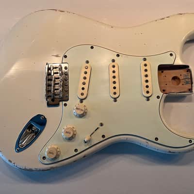 Fender Stratocaster Body with MJT Relic with Loaded Bare Knuckle Pickups Mothers Milk image 1