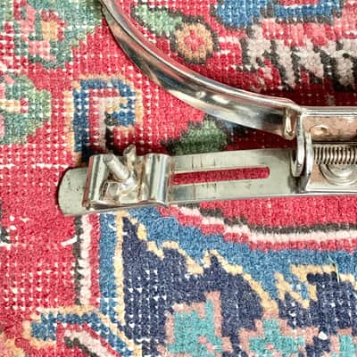Vintage LUDWIG Marching Snare Leg Rest - 1960 - Nickel Over Brass - All Original - GOOD CONDITION image 2