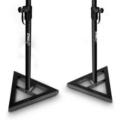 Pyle Speaker Stand Pair - Height Adjustable From 26" To 52" With Triangle Base