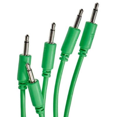 Black Market 3.5mm TS Mini-Jack Plug Patch Cables (9cm/green/pack of 5) image 3