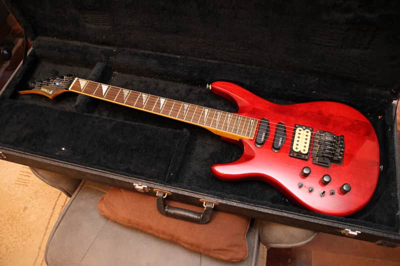 Samick Super Strat KJ-560 1990 - Translucent Burgundy image 1