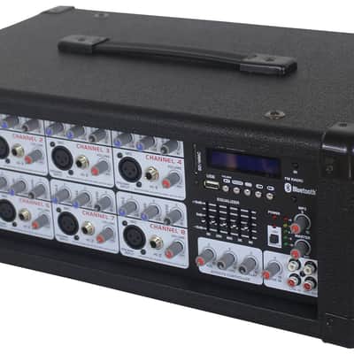 DJ Package w/(2) 12" Speakers+Bluetooth Mixer+Mics+Totem Stands+Facade+Lights image 16