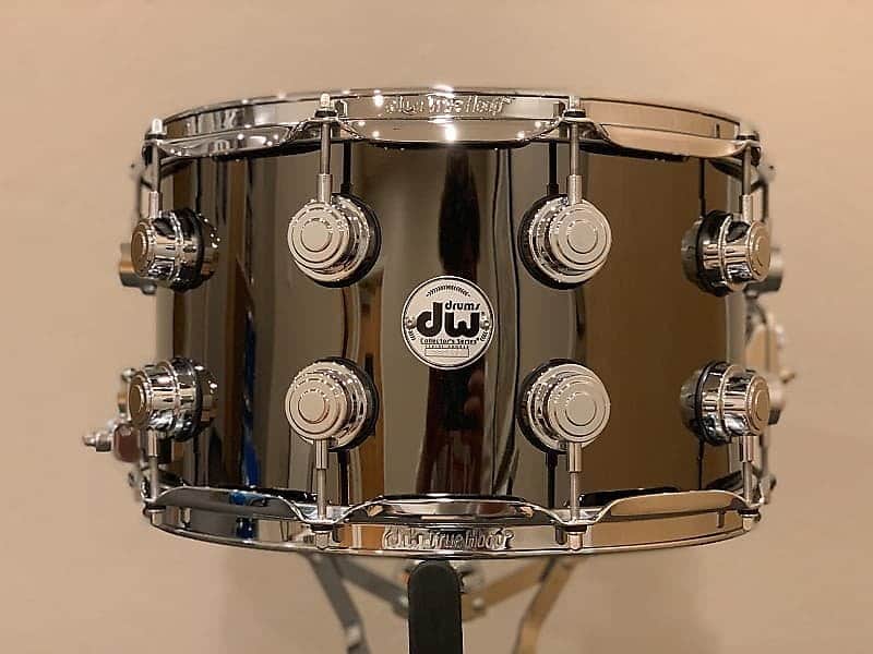 DW DRVB0814SVC Collector's Series 8x14" Black Nickel over Brass Snare Drum w/ Chrome Hardware image 1