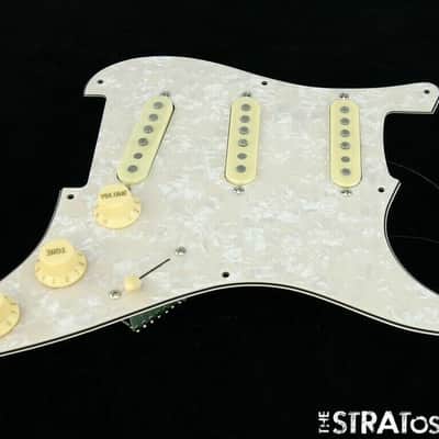 *NEW Alnico 5 LOADED PICKGUARD for Fender Strat Aged Pearloid 3 Ply 8 Hole image 1