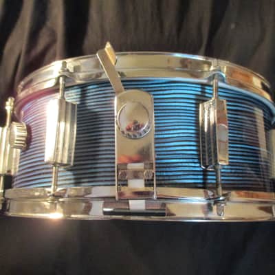 Tempro Vintage 14 x 5 Snare Drum, 1960s Japan Made, Blue Strata, Exceptional Original! image 3