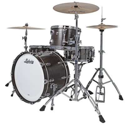 Ludwig Classic Oak Fab 3-piece Acoustic Drum Set Shell Pack Smoke image 2
